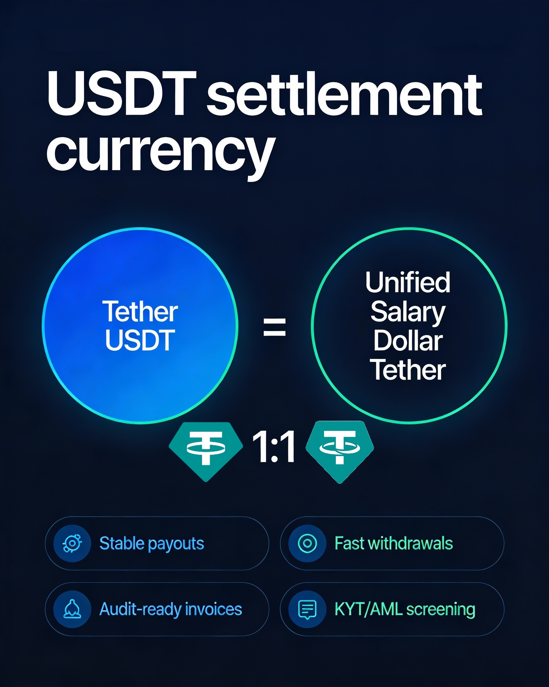 USDT settlement currency infographic (1:1)